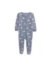 Firsts By Petit Lem Baby Girl's Lemur Print Footies In Blue