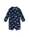 Firsts By Petit Lem Clownfish Print Upf 50+ Swim Romper In Navy