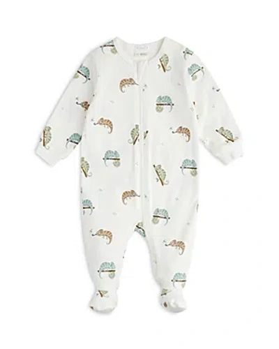 Firsts By Petit Lem Boys' Cotton Blend Jersey Knit Chameleons Print Footie - Baby In Off White