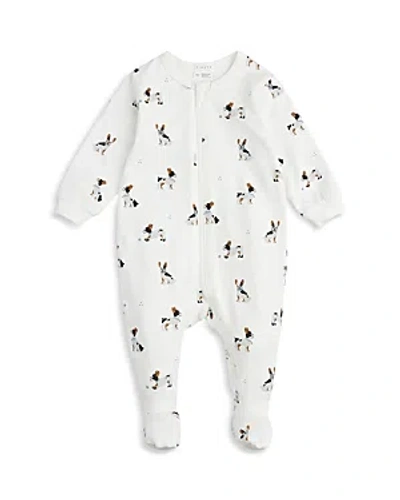 Firsts By Petit Lem Boys' French Bulldogs Print Sleeper Footie - Baby In Off White