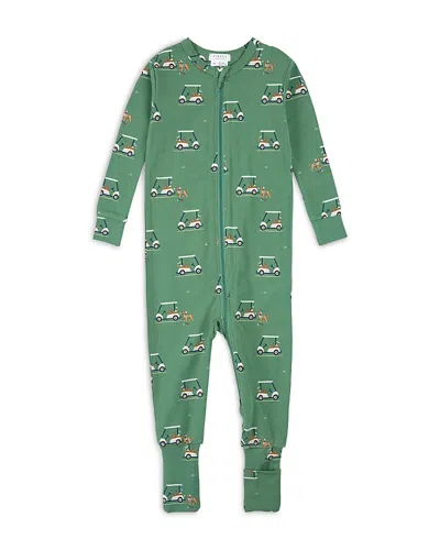 Firsts By Petit Lem Boys' Golf Carts Print Convertible Sleeper Jumpsuit - Baby In Green