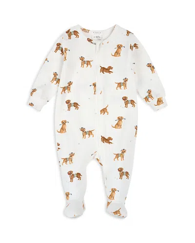 Firsts By Petit Lem Boys' Golf Pups Print Sleeper Footie - Baby In White