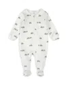 Firsts By Petit Lem Boys' Pear Picking Truck Print Footie Sleeper - Baby In White