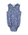 Firsts By Petit Lem Boys' Printed Ribbed Romper - Baby In Blue