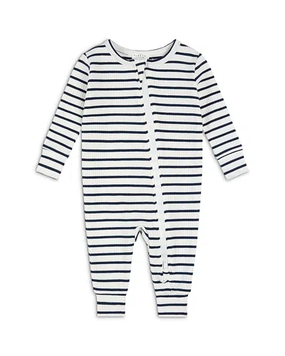 Firsts By Petit Lem Boys' Striped Sleeper Coverall - Baby In White