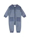 Firsts By Petit Lem Boys' Striped Sweater Knit Playsuit - Baby In Blue