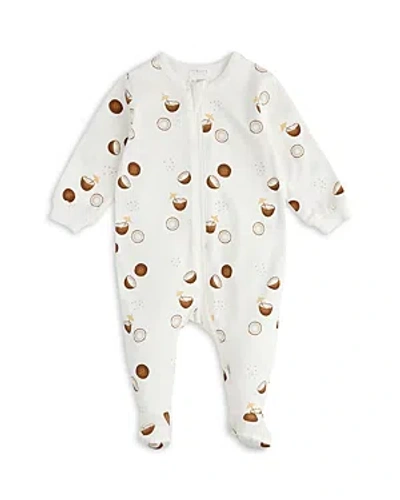 Firsts By Petit Lem Firsts By Petite Lem Unisex Coconut Print Footed Sleeper - Baby In Off White