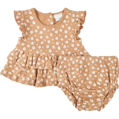 Firsts By Petit Lem Babies'  Floral Print Rib Dress & Bloomers Set