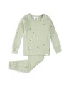 Firsts By Petit Lem Girls' Cotton Ditsy Floral Print Ribbed Pajama Set - Baby In Light Green