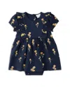 Firsts By Petit Lem Girls' Daffodils Bodysuit Dress - Baby In Navy