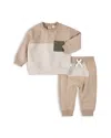 Firsts By Petit Lem Girls' Daisy Print Ruffle Top & Jogger Pant - Baby In Neutral