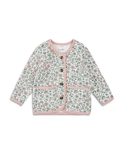 Firsts By Petit Lem Girls' Farm Floral Quilted Cardigan - Baby In Multi