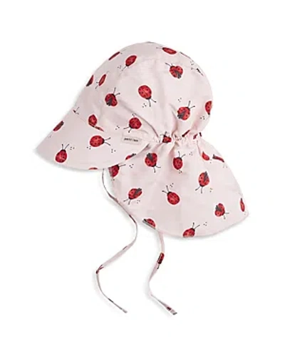 Firsts By Petit Lem Girls' Ladybug Print Flap Hat - Baby In Pink