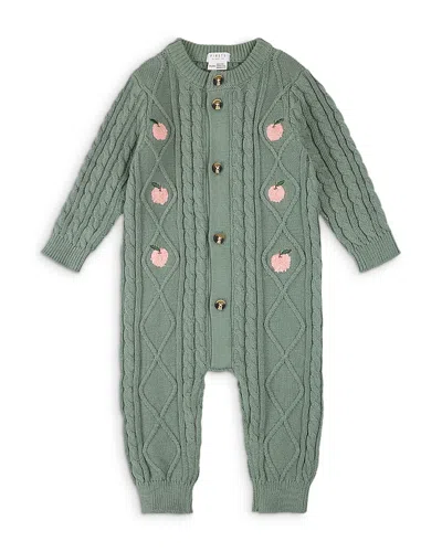 Firsts By Petit Lem Girls Long Sleeve Sweater Knit Playsuit - Baby In Green