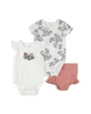 Firsts By Petit Lem Girls' Majestic Monarchs Bodysuits & Shorts Set - Baby In Off-white