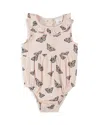 Firsts By Petit Lem Girls' Monarch Butterfly Print Ribbed Bubble Romper - Baby In Light Pink