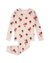 Firsts By Petit Lem Girls' Printed Long Sleeved Top & Pants Pajama Set - Baby In Pink
