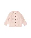 Firsts By Petit Lem Girls' Sweater Knit Cardigan - Baby In Pink