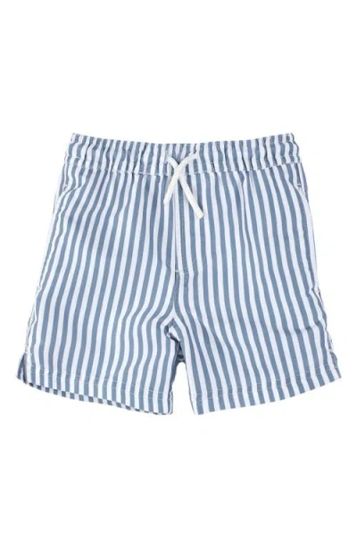 Firsts By Petit Lem Kids' Stripe Swim Trunks In Blue