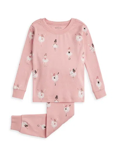Firsts By Petit Lem Little Girl's Petit Lem Ballerinas Print Pajama Set In Pink