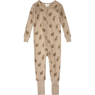 Firsts By Petit Lem Babies'  Monkey Print Convertible Organic Cotton One-piece Pajamas