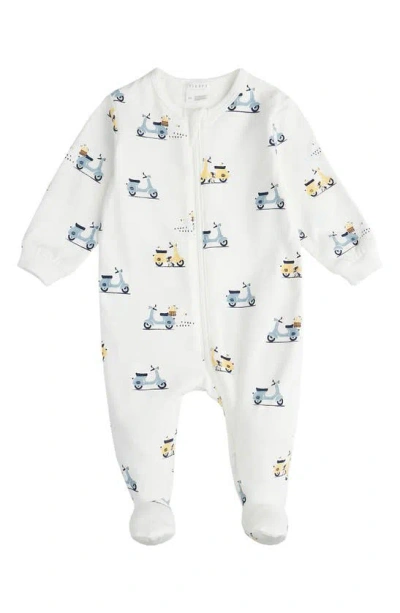 Firsts By Petit Lem Babies' Motorino Zip Footie In Off White