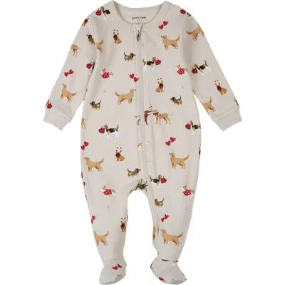 Firsts By Petit Lem Babies'  Organic Cotton Fitted Footie Pajamas In White