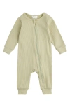 FIRSTS BY PETIT LEM RIB FITTED ONE-PIECE PAJAMAS