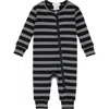 Firsts By Petit Lem Stripe Fitted One-piece Zip Pajamas In Multi
