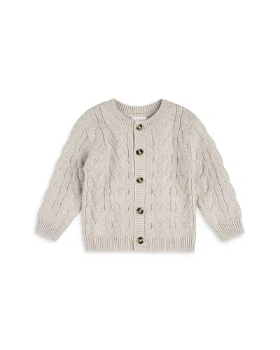 Firsts By Petit Lem Unisex Cable Knit Cardigan Sweater - Baby In Beige