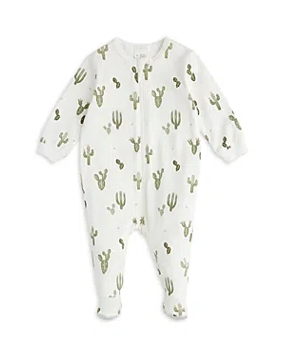 Firsts By Petit Lem Unisex Cactus Print Footed Sleeper - Baby In White