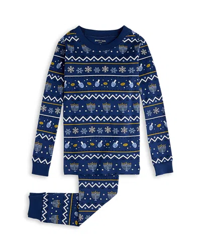 Firsts By Petit Lem Unisex Hanukkah Fair Isle Pajama Set - Baby In Blue