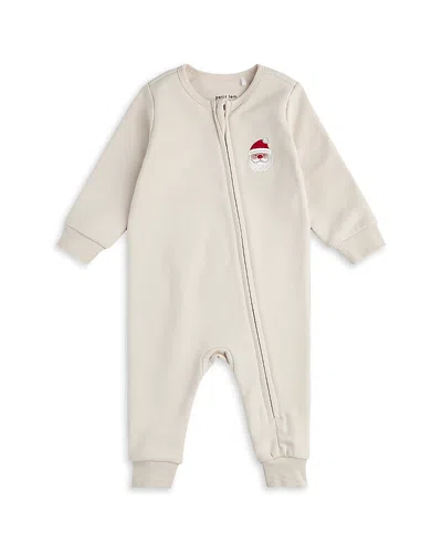 Firsts By Petit Lem Unisex Santa Fleece Coverall - Baby In Beige