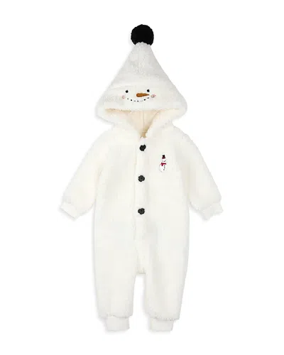 Firsts By Petit Lem Unisex Snow Cute Faux Sherpa Playsuit Coverall - Baby In White