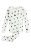FIRSTS BY PETIT LEM WREATH PRINT FITTED COTTON TWO-PIECE PAJAMAS