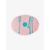 Fish Design By Gaetano Pesce Tables Mates Resin Cutlery Placemat 50cm Light Ruby Turquoise In Pink