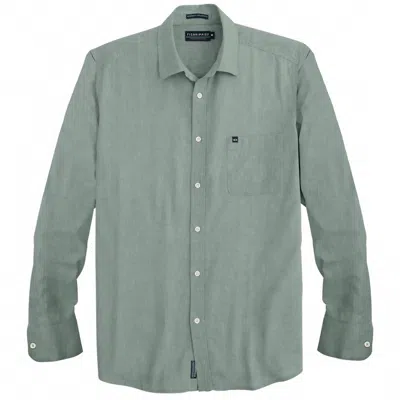 Fish Hippie Co Men's Rumfront Long Sleeve Shirt In Sage In Green