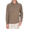 Fish Hippie Co Palma Quarter Zip Long Sleeve Shirt In Teak Heather In Multi