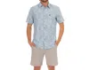 Fish Hippie Co Rowe Performance Shirt In Ice Melt In Blue