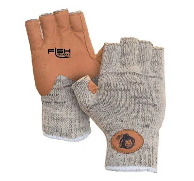 Fish Monkey Men's  Wooly Wool Half Finger Fishing Gloves In Gray