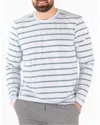 Fisher + Baker Men's Mission Heathered Performance T-shirt In Heather Stone Blue Stripe