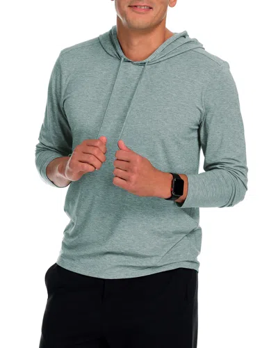 Fisher + Baker Men's Mission Performance Pullover Hoodie In Heather Stone Blue