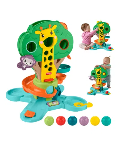 Fisher Price Baby To Toddler Sit-to-stand Jungle Tree Musical 6-ball Drop Activity Center, Ages 6 Months+ In Green