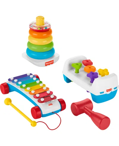 Fisher Price Kids' Classic Playtime Collection Gift Set Of 3 Baby And Toddler Developmental Toys In Multi