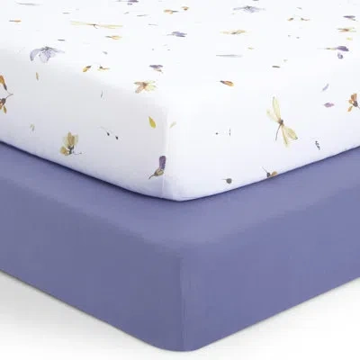Fisher Price Evolur Be Wild Collection ( 2pc Sheet Set ), Iris Dark Purple & Flower Print In Iris Purple & Flower Print