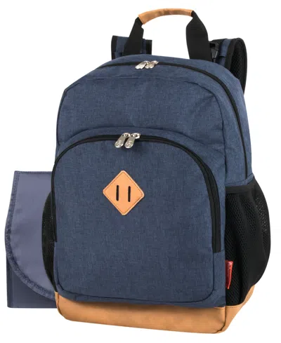 Fisher Price Babies' Grayson Denim Diaper Backpack In Blue