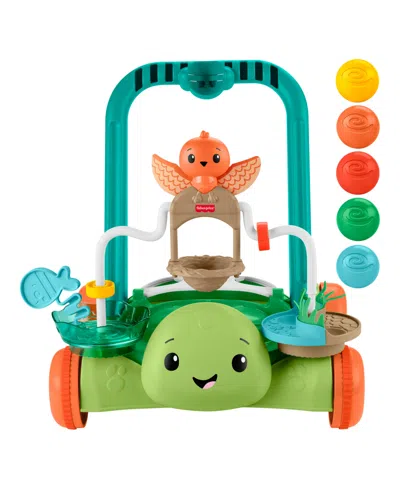 Fisher Price Babies' Moves With You Turtle Walker With 5 Balls Push Toy In Green