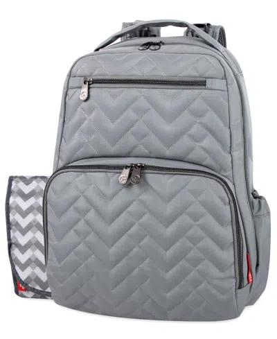 Fisher Price Babies' Signature Quilt Diaper Backpack In Dark Gray