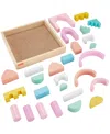 Fisher Price Toddler Toy Castle Block Set, 28 Wood Pieces In Multi