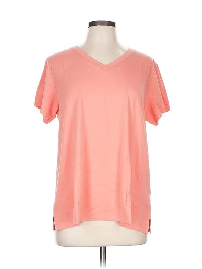 Pre-owned Fishers Finery Short Sleeve Top Orange V Neck Tops